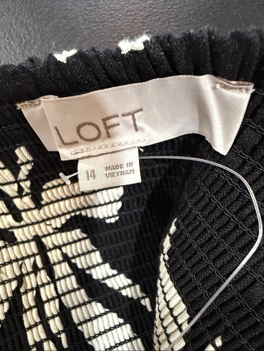 LOFT Black and White Floral Mini Dress - Picture 6 of 9
